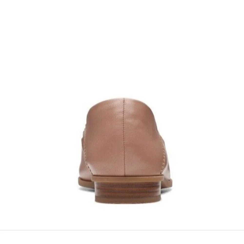 NIB CLARKS Sarafyna Freva Leather Flat Women US Size‎ 11 M Praline Career Office